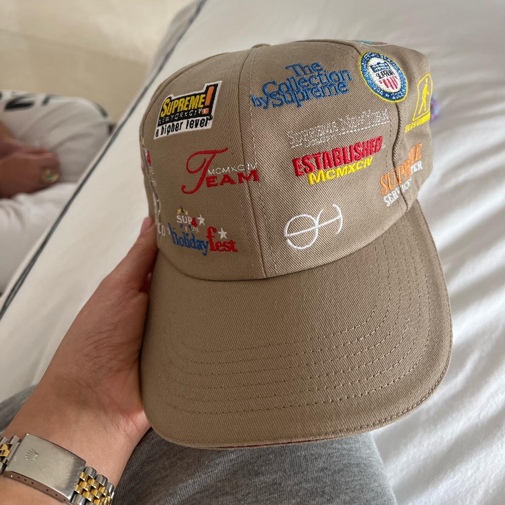 Supreme Logo Racing Hat Brown/Nude